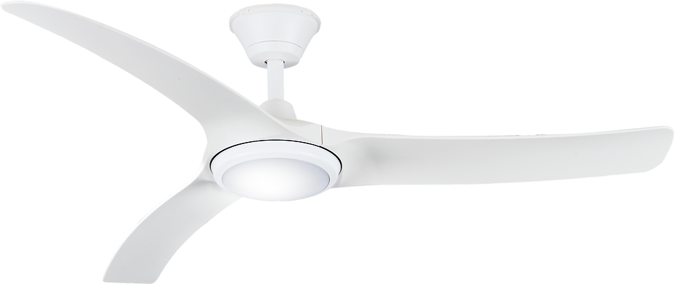 Aqua V2 IP66 DC Ceiling Fan with 18W CCT LED Light, Size: 52&quot; (132cm), Colour: Matt White
