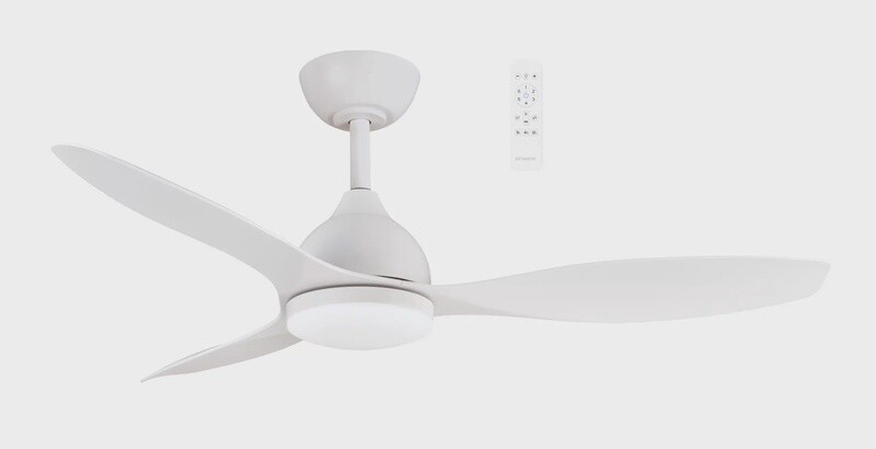 Elite DC Ceiling Fan with 18W CCT LED Light &amp; Wi-Fi, Size: 48&quot; (122cm), Colour: Matt White