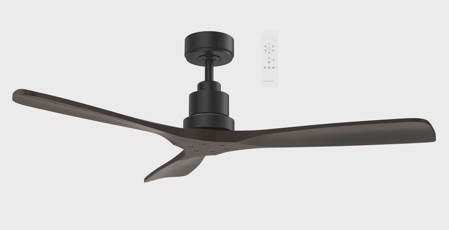 Mallorca DC Ceiling Fan with Wi-Fi, Size: 42&quot; (107cm), Colour: Matt Black/Walnut