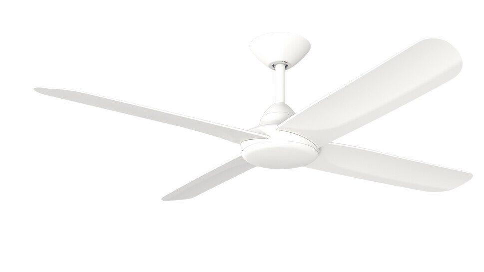 X-Over DC 4 Blade Ceiling Fan - 52&quot;, Colour: Matt White