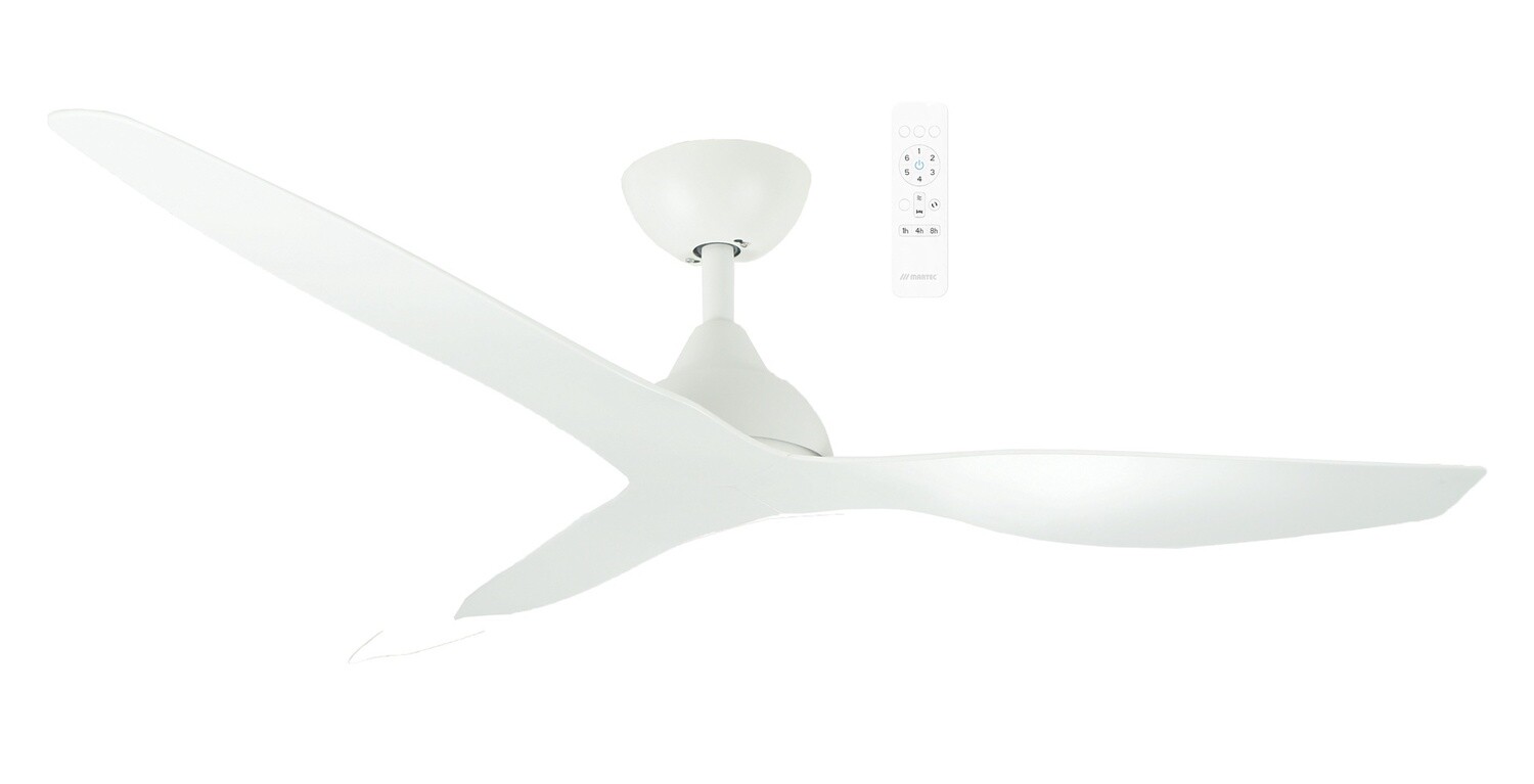 Avoca DC 3 Blade Ceiling Fan with Wi-Fi, Size: 48&quot; (122cm), Colour: Matt White