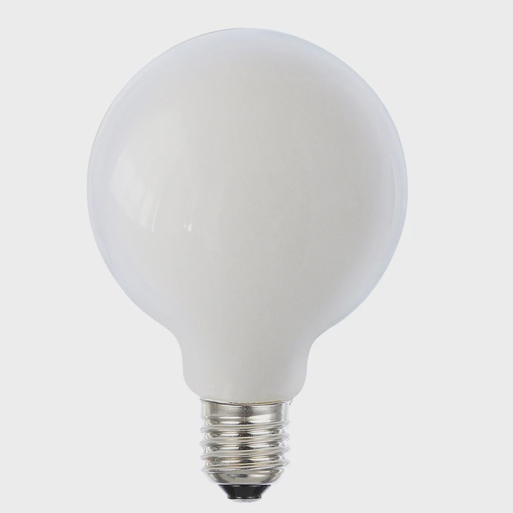 8W Opal LED Filament Globe, Globe: G95, Colour Temperature: 2700K, Base: E27
