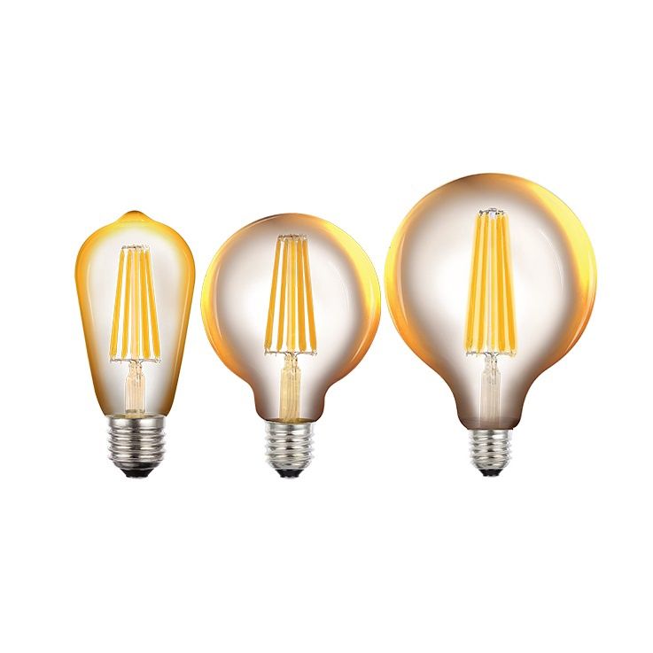 8W Amber LED Filament Globe