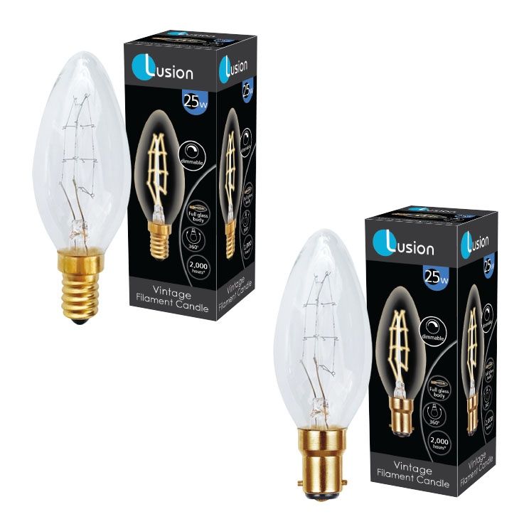 25W Vintage Carbon Filament Globe - Candle