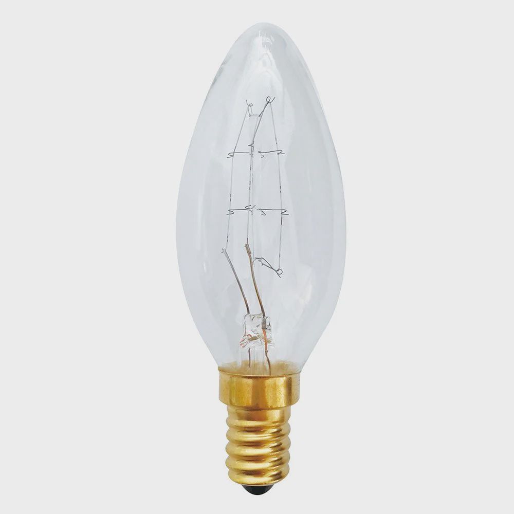 25W Vintage Carbon Filament Globe - Candle, Base: E14