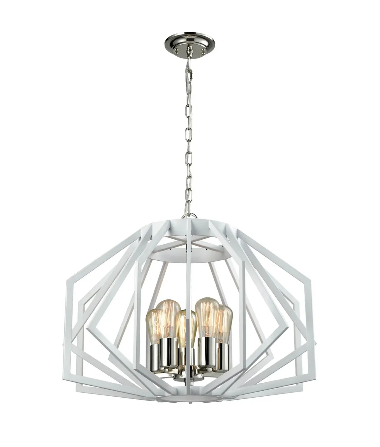 Gamba 5 Light Pendant, Colour: White