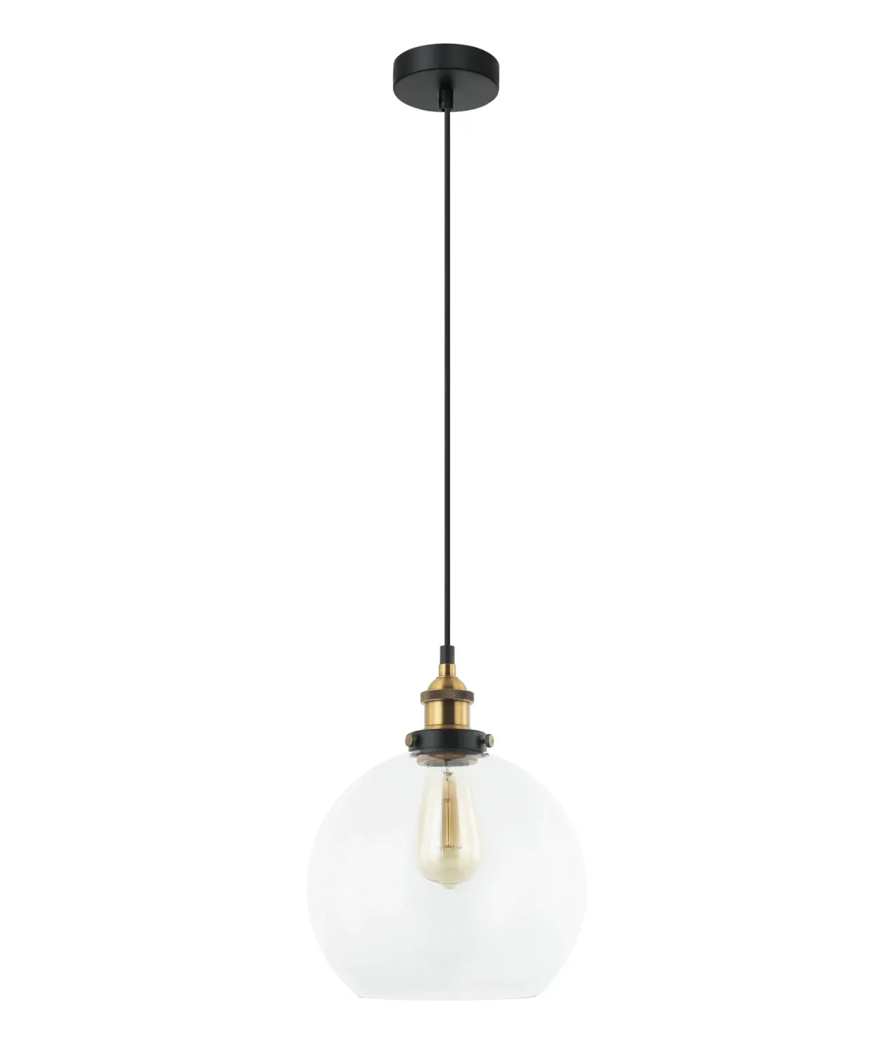 Pesini Pendant, Base: Antique Brass, Colour: Clear