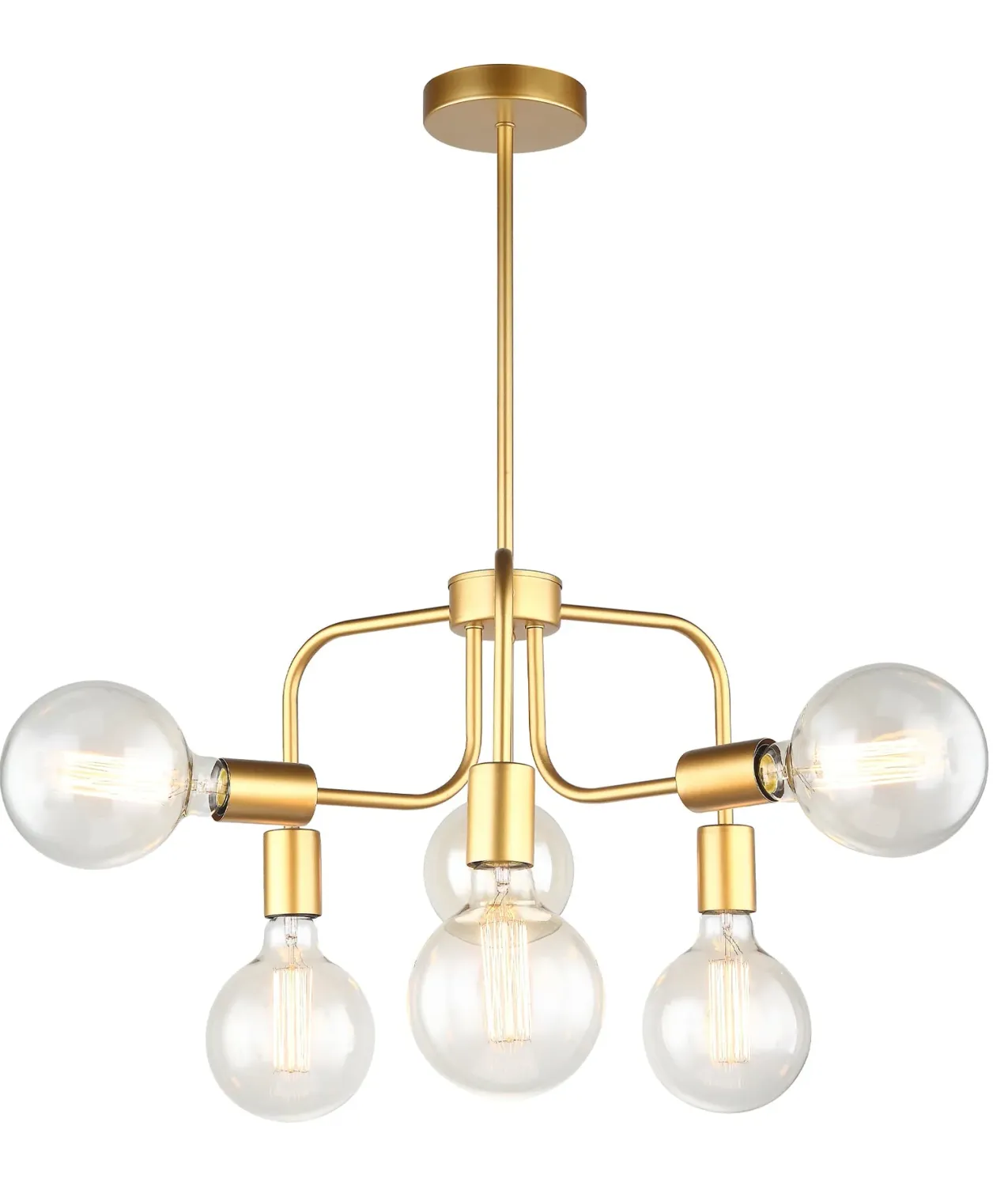Hexa 6 Light Pendant, Colour: Matt Gold