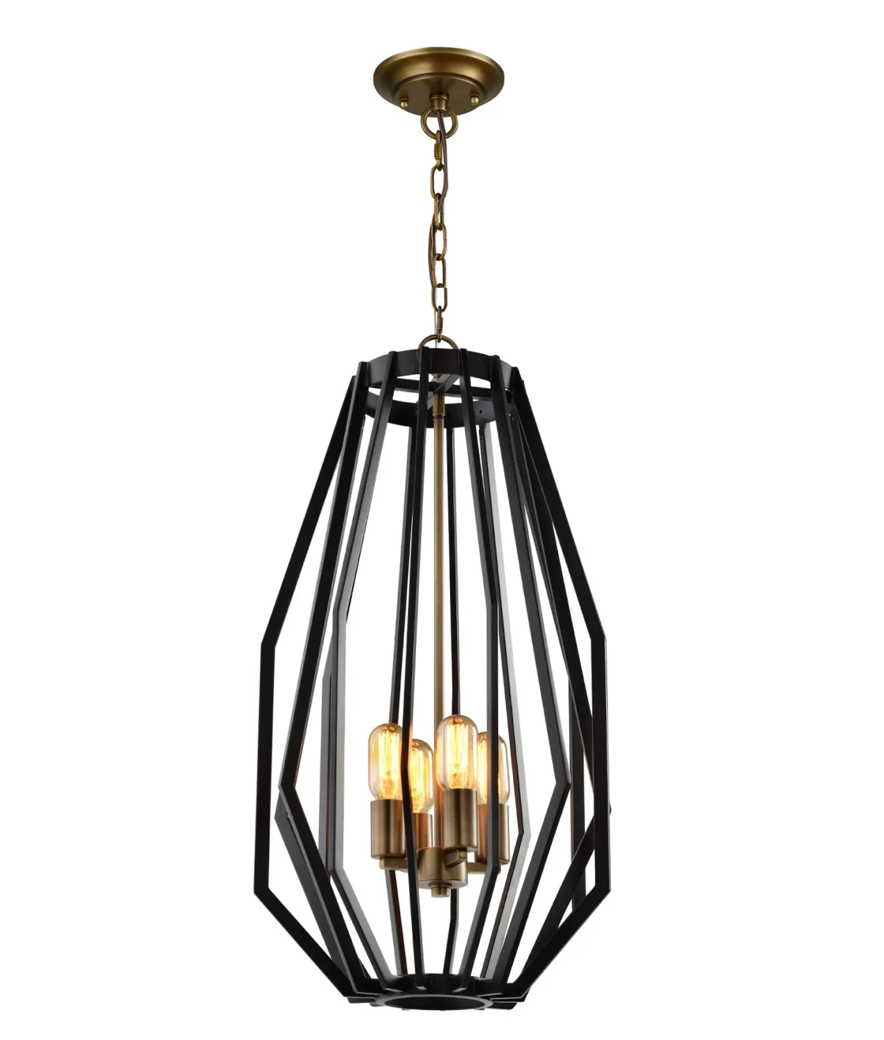 Gamba 4 Light Pendant, Colour: Antique Brass