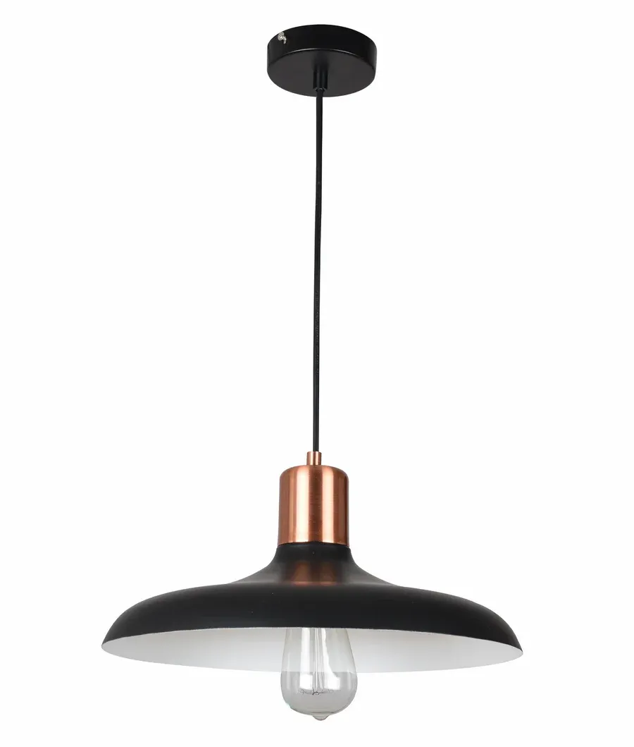 Pastel Pendant, Shape: Angled Dome, Colour: Matt Black