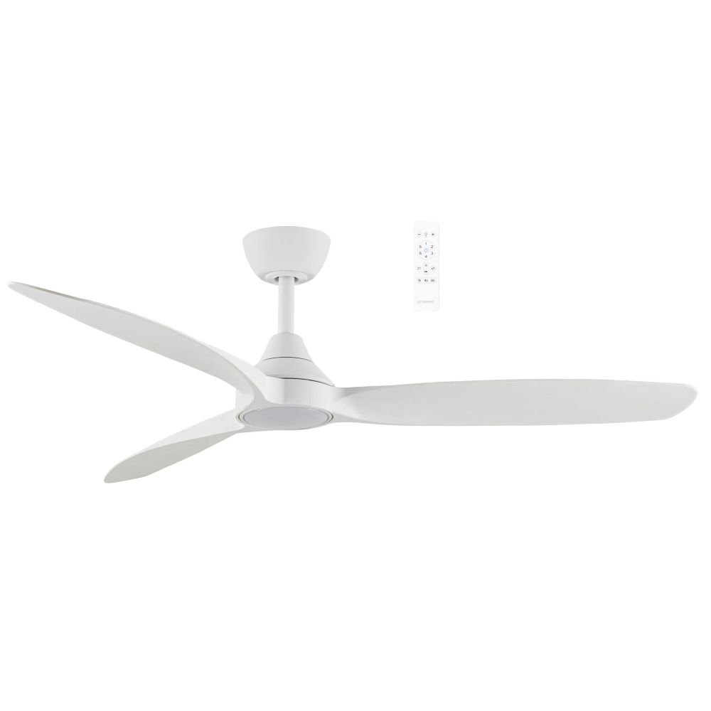 Seaforth DC Ceiling Fan with 16W CCT LED Light &amp; Wi-Fi, Size: 52&quot; (132cm), Colour: Matt White
