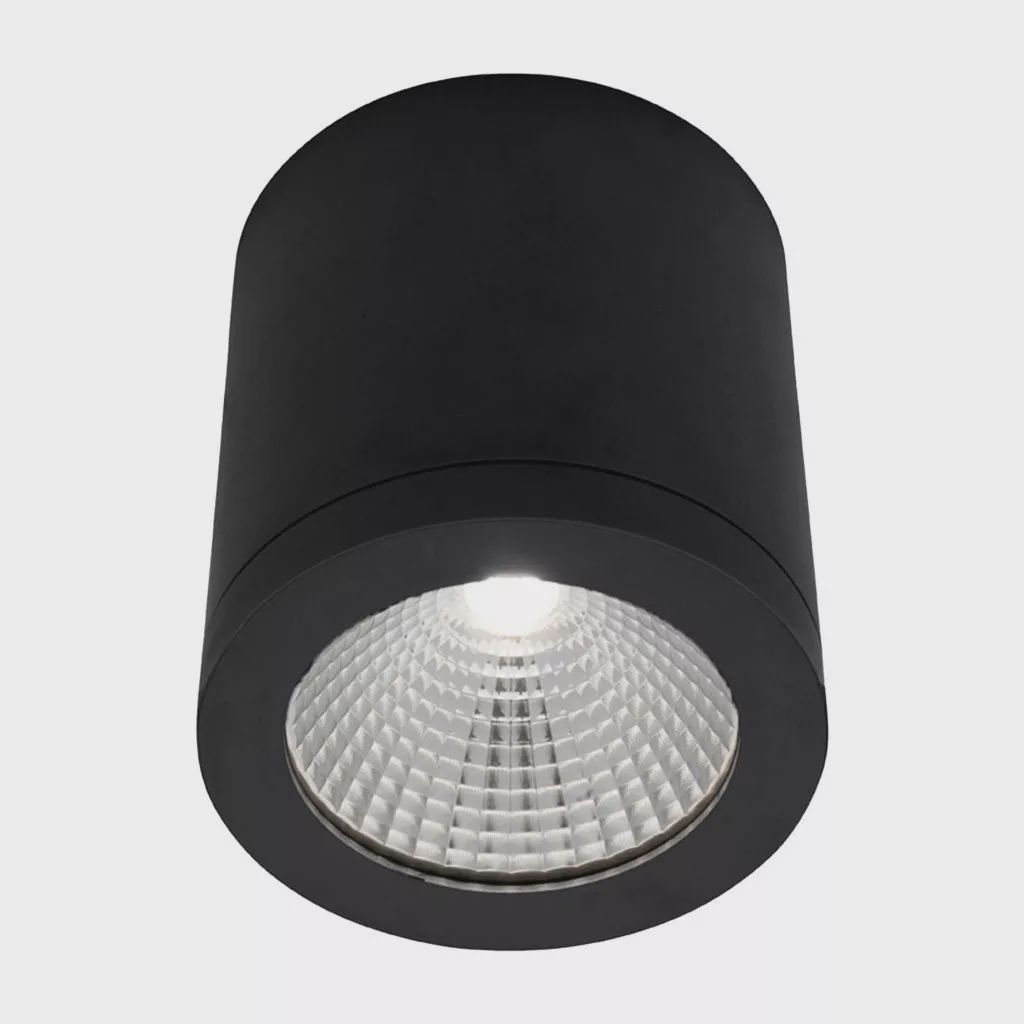 Kobi 10W Tricolour LED Surface Mounted Downlight, Colour: Matt Black