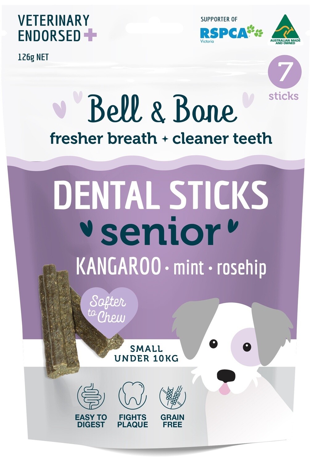 Bell &amp; Bone Small Senior Dental Sticks - Kangaroo