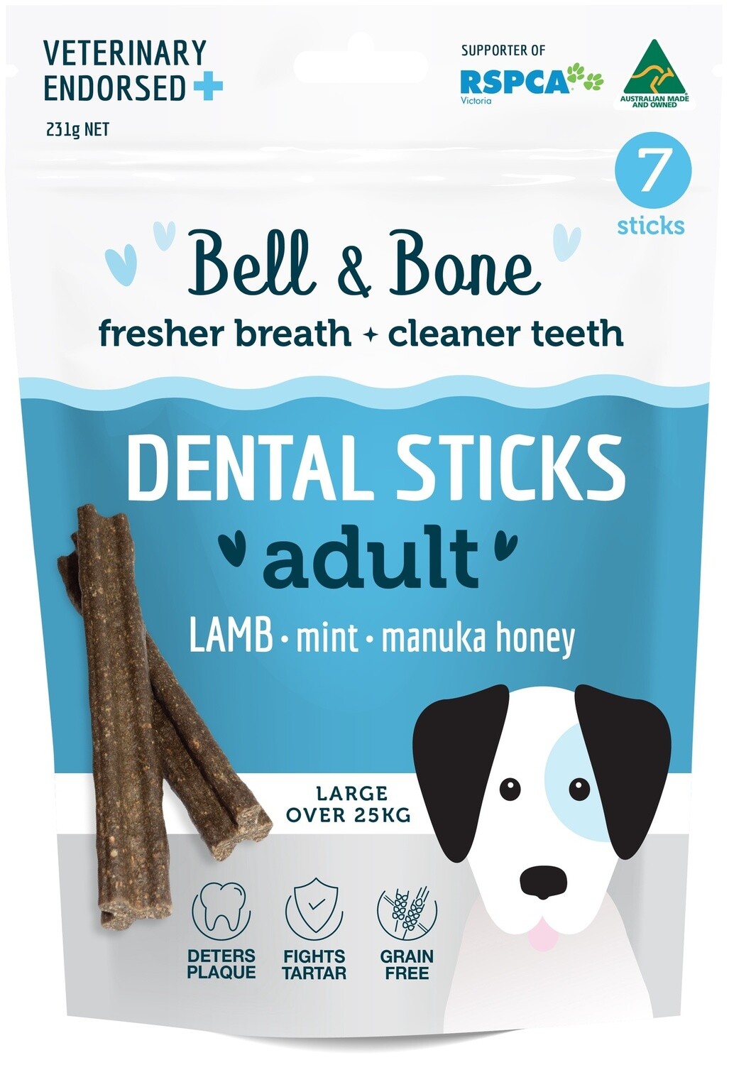 Bell &amp; Bone Dental Sticks - Lamb, Mint &amp; Manuka Honey, Large