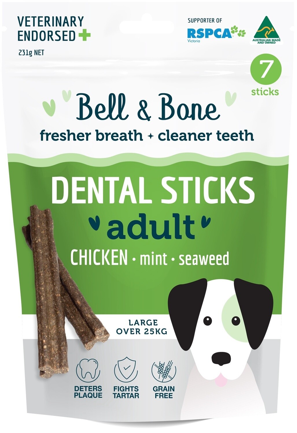 Bell &amp; Bone Dental Sticks - Chicken, Mint &amp; Seaweed Large