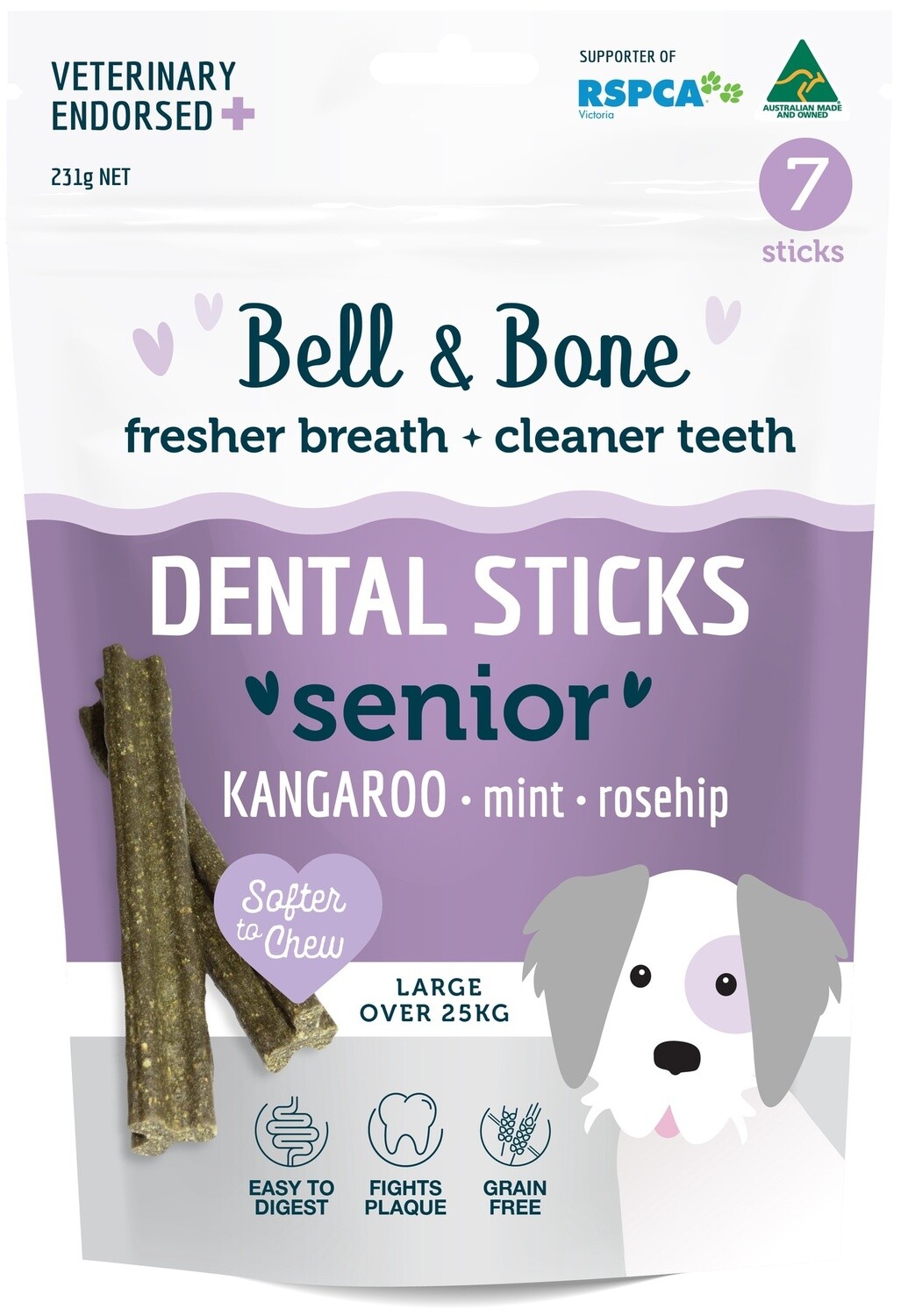 Bell &amp; Bone Large Senior Dental Sticks - Kangaroo