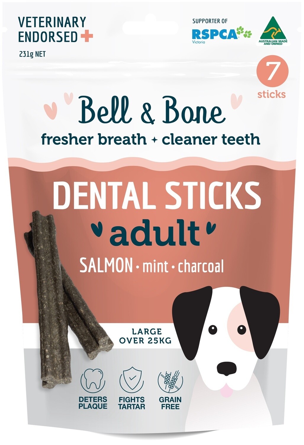 Bell &amp; Bone Dental Sticks - Salmon, Mint &amp; Charcoal, Large