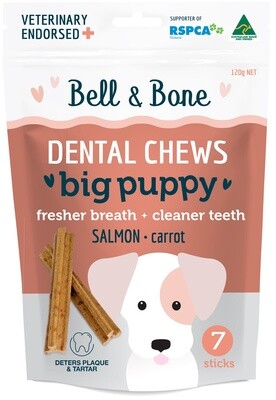 Bell &amp; Bone - Big Puppy Dental Chews - Salmon
