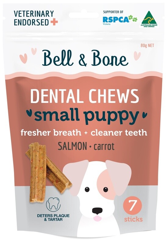 Bell &amp; Bone - Small Puppy Dental Chews - Salmon