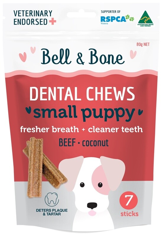 Bell &amp; Bone - Small Puppy Dental Chews - Beef