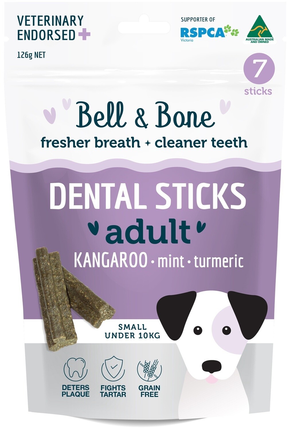 Bell &amp; Bone Dental Sticks - Kangaroo &amp; Turmeric, Small