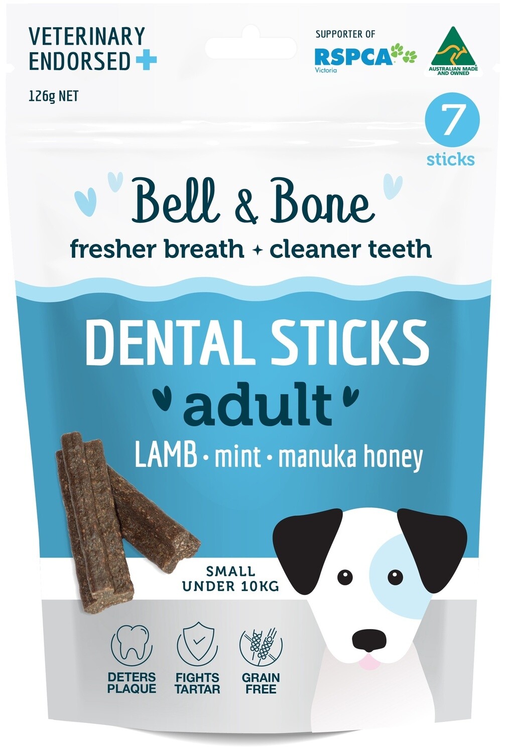 Bell &amp; Bone Dental Sticks - Lamb, Mint &amp; Manuka Honey, Small