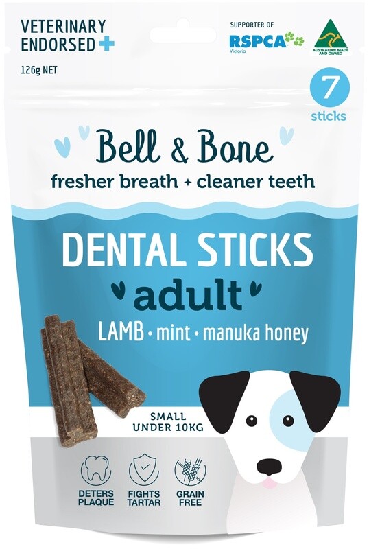 Bell &amp; Bone Dental Sticks - Lamb, Mint &amp; Manuka Honey, Small