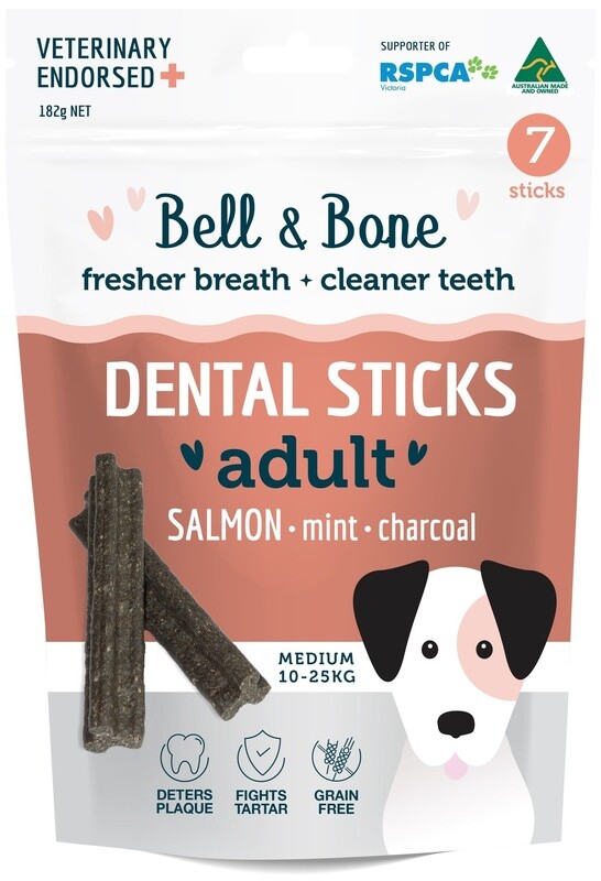 Bell &amp; Bone Dental Sticks - Salmon, Mint &amp; Charcoal, Medium