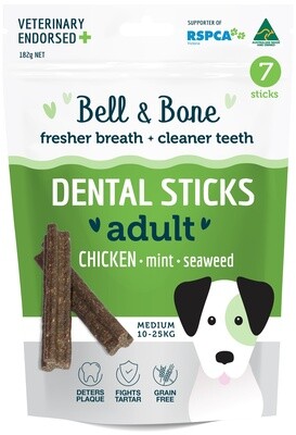 Bell &amp; Bone Dental Sticks - Chicken, Mint &amp; Seaweed, Medium