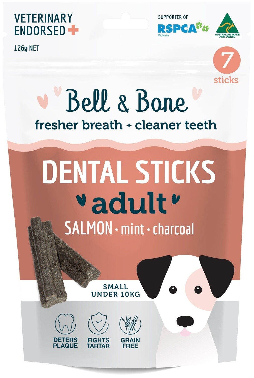 Bell &amp; Bone Dental Sticks - Salmon, Mint &amp; Charcoal, Small