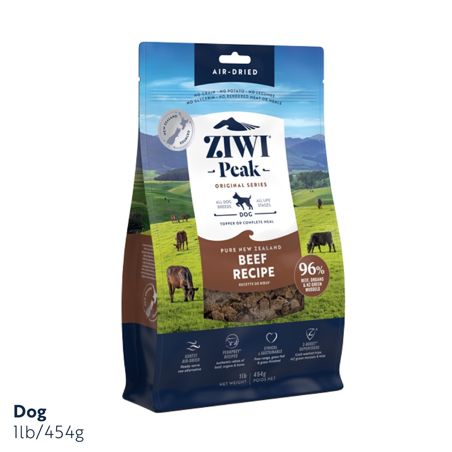 Ziwi Peak Air Dried Beef Dog Food 454g