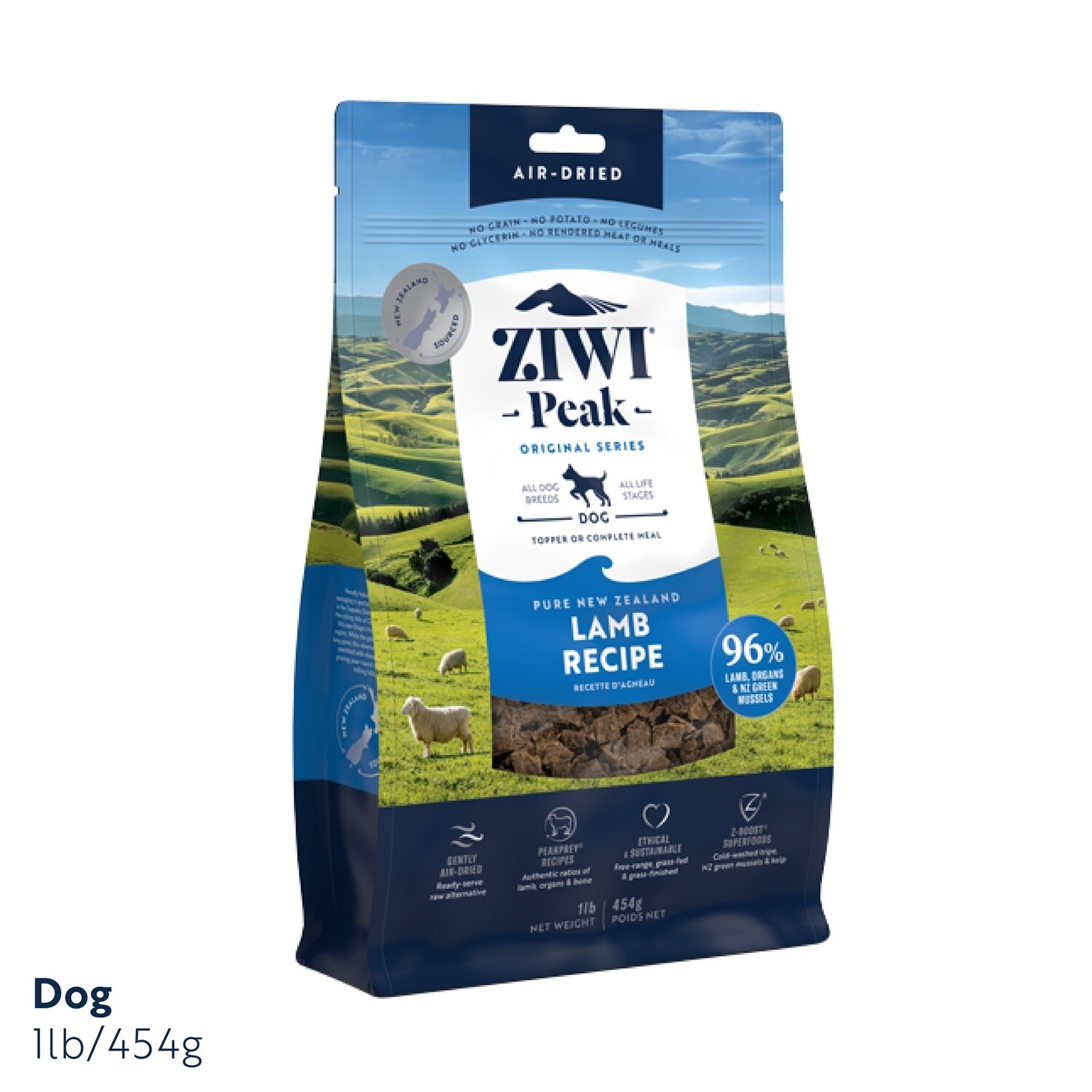 Ziwi Peak Air Dried Lamb Dog Food 454g