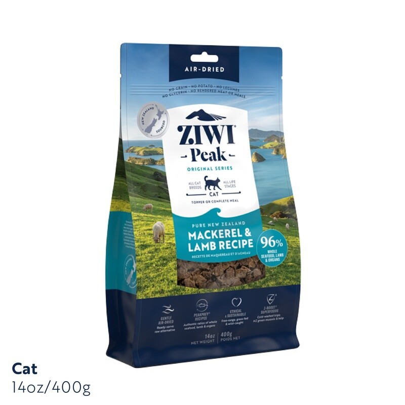 Ziwi Peak Air Dried Mackerel &amp; Lamb Cat Food 400g