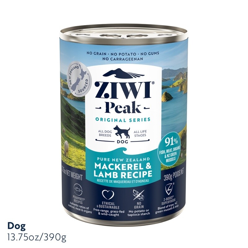 Ziwi Peak Dog Mackerel &amp; Lamb Can 390g