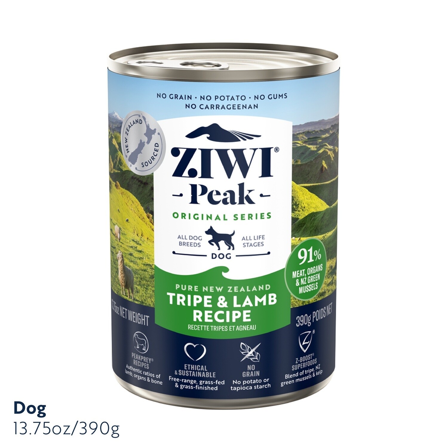 Ziwi Peak Dog Tripe &amp; Lamb Can 390g