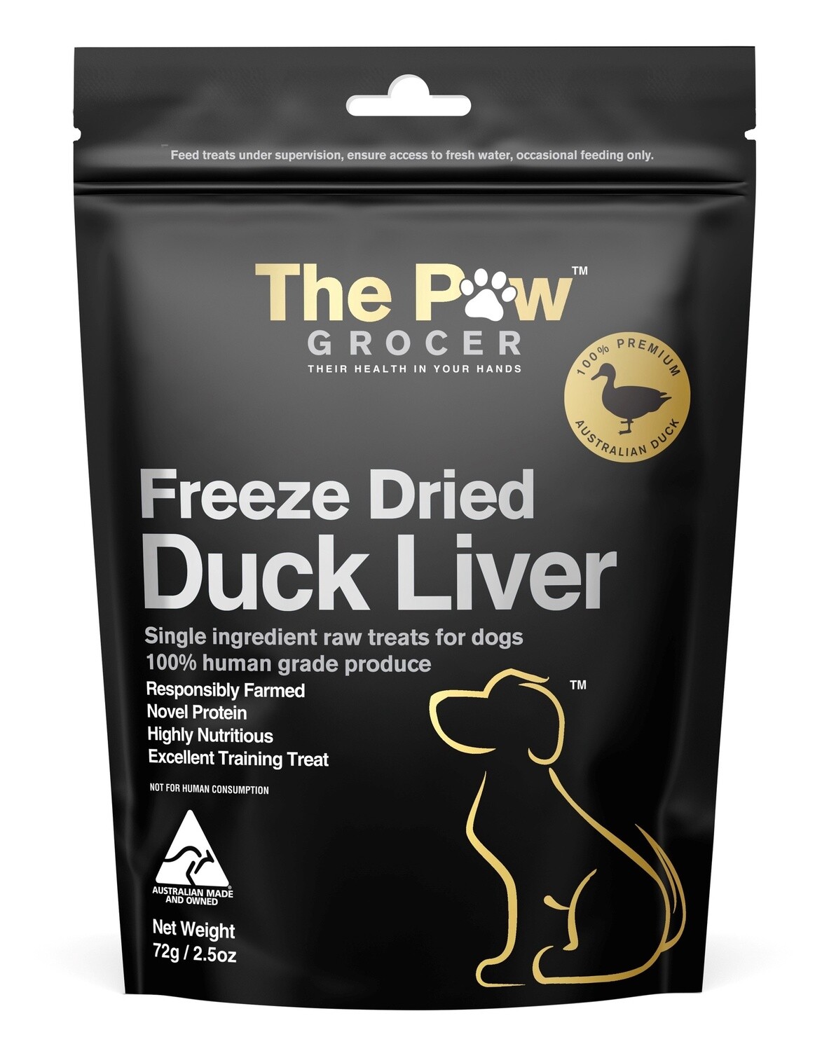 The Paw Grocer - Black Label Duck Liver 72g