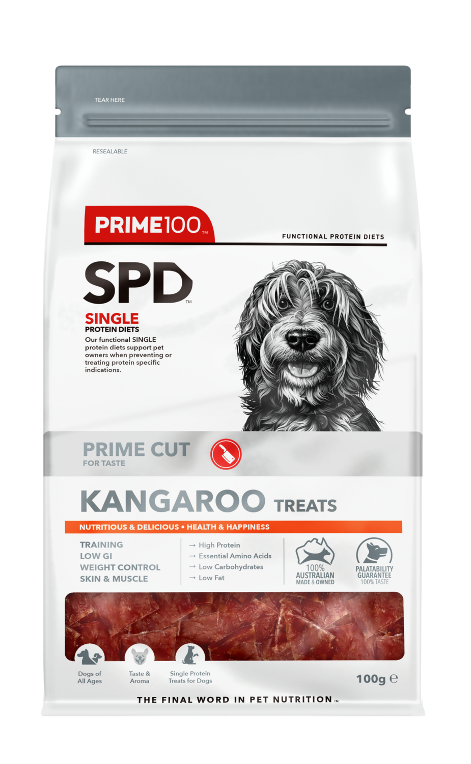 Prime100 SPD Prime Cut Kangaroo Dog Treats 100g