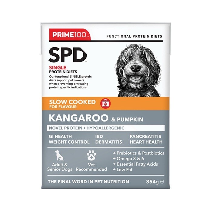 Prime100 SPD™ Slow Cooked Kangaroo &amp; Pumpkin Dog Food  354g