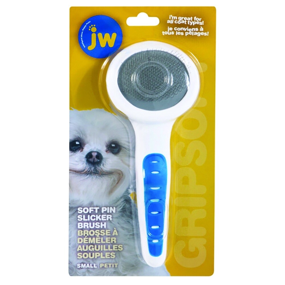 GripSoft Soft Pin Dog Slicker Brush Small 25x12.7cm