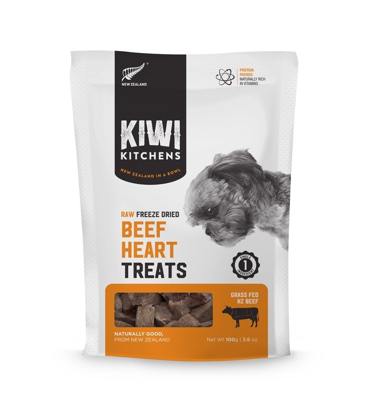 Kiwi Kitchens Freeze Dried Beef Heart Treat 100G