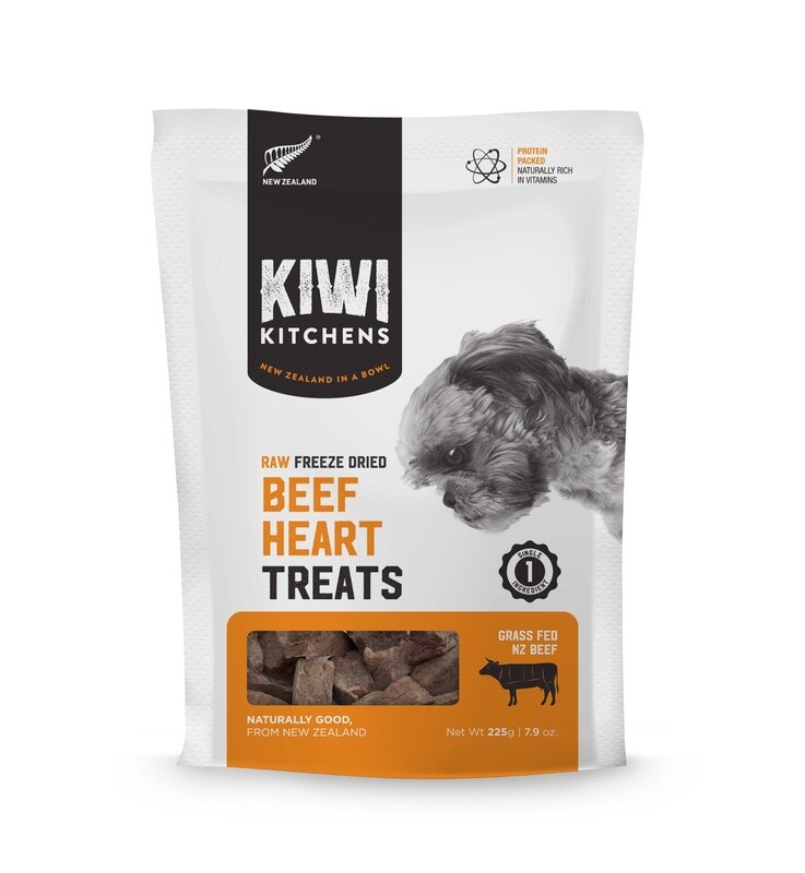 Kiwi Kitchens Freeze Dried Beef Heart Treat 225G