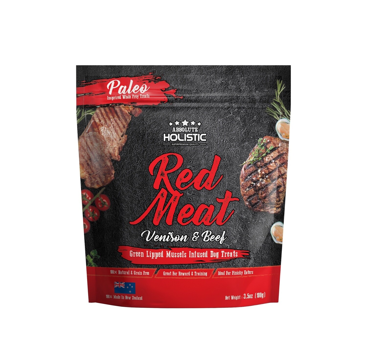 Absolute Holistic Air Dried Dog Treats Venison &amp; Beef 100gm*
