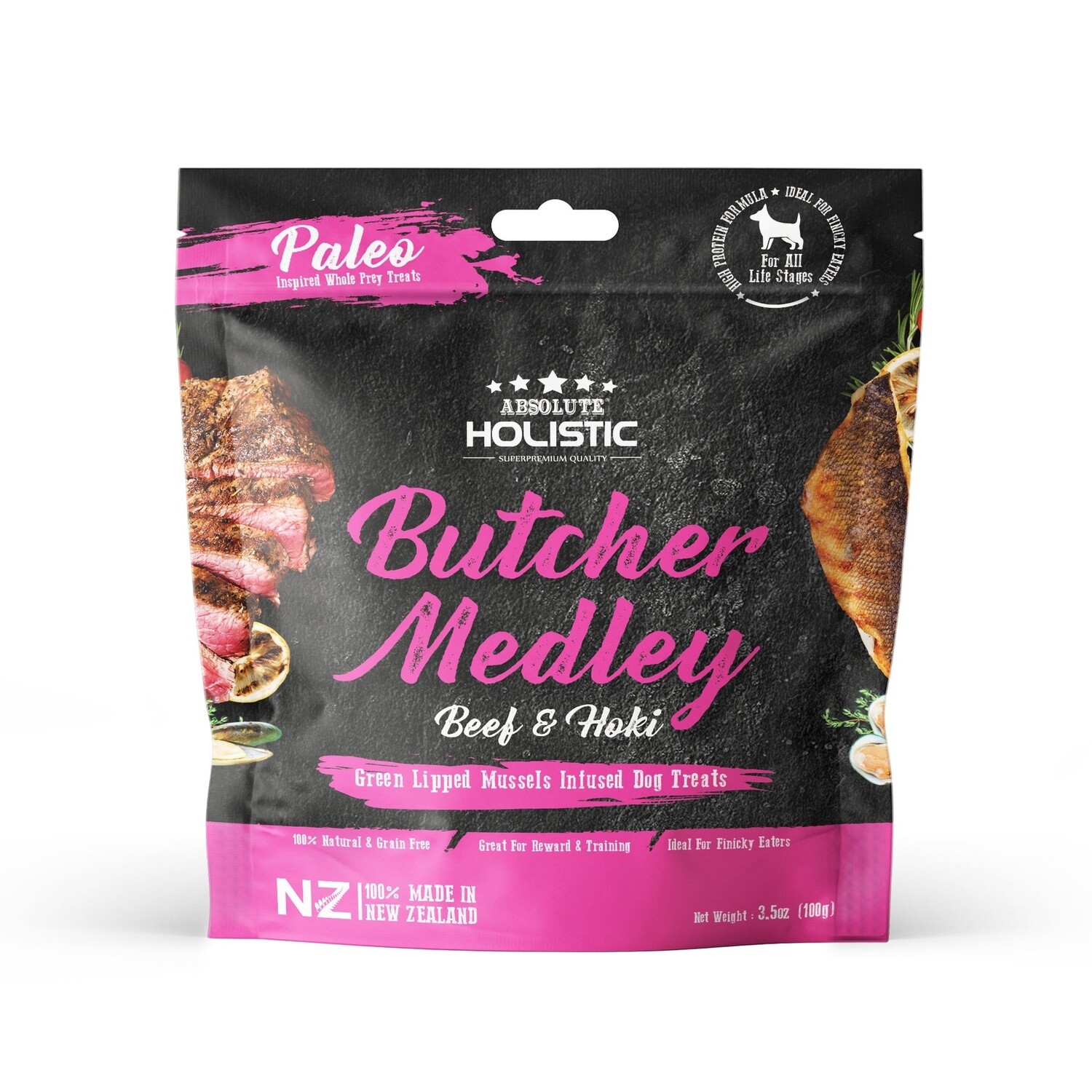Absolute Holistic Air Dried Dog Treats Butcher Medley 100gm*