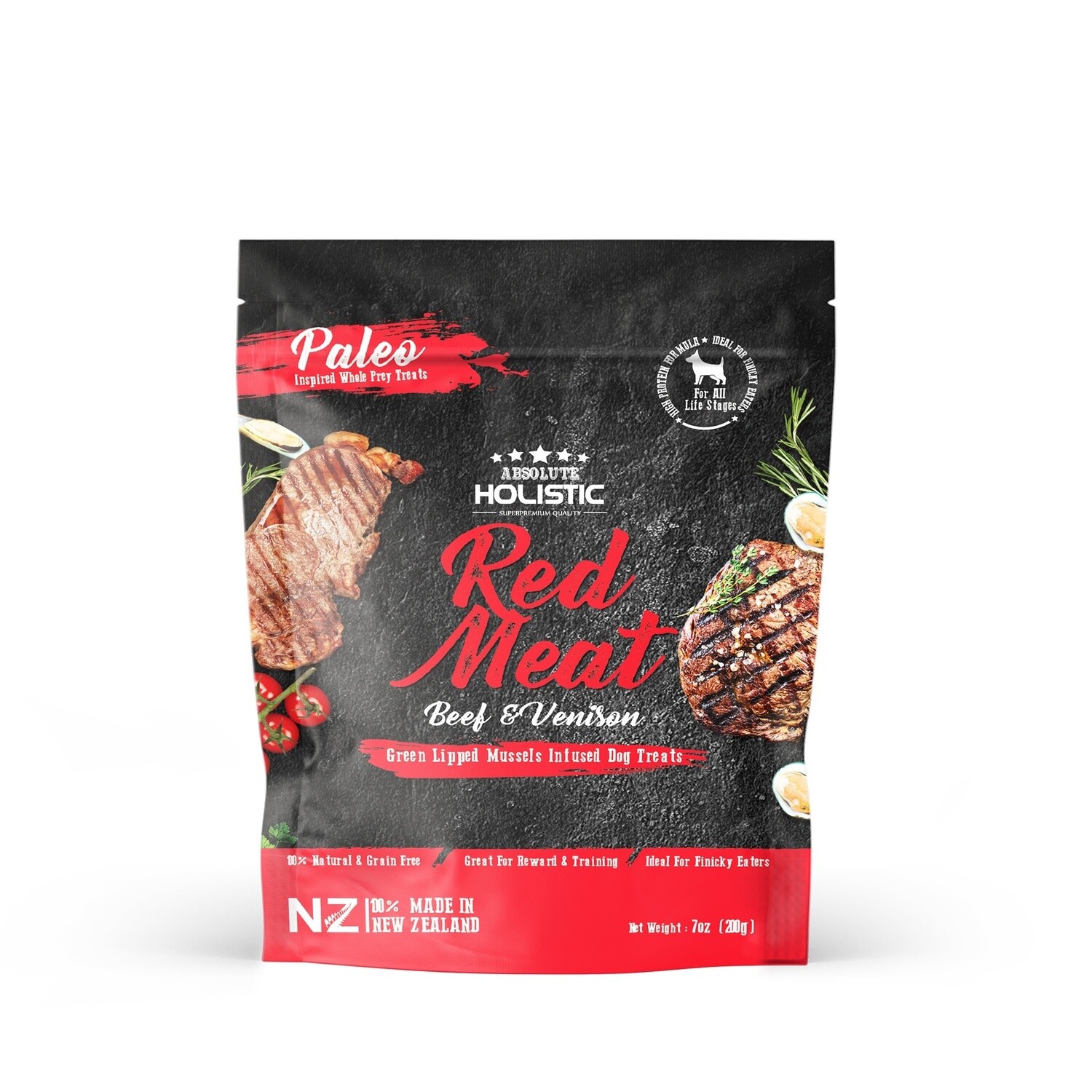 Absolute Holistic Air Dried Treats Beef &amp; Venison 200gm