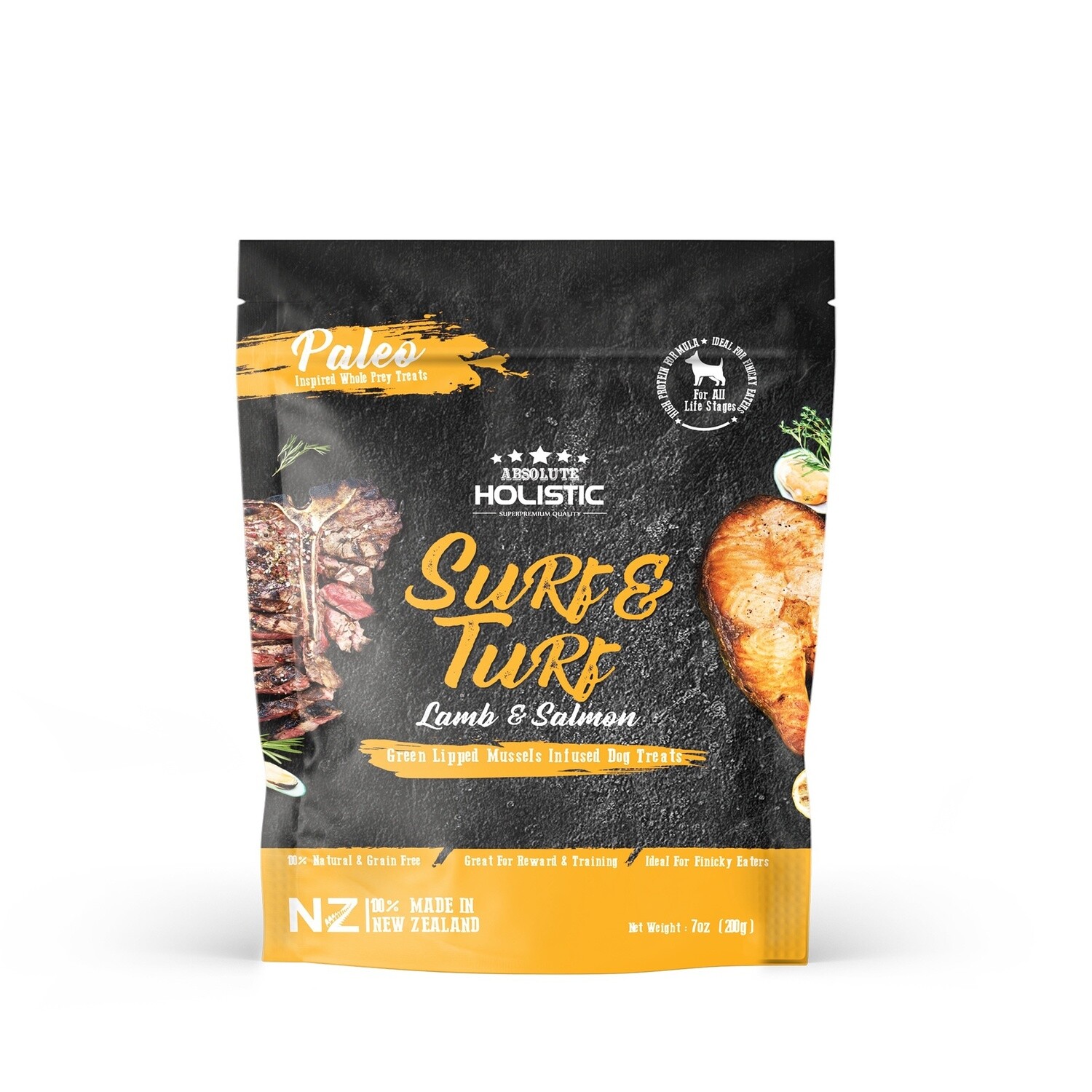Absolute Holistic Air Dried Treats Lamb &amp; Salmon 200gm