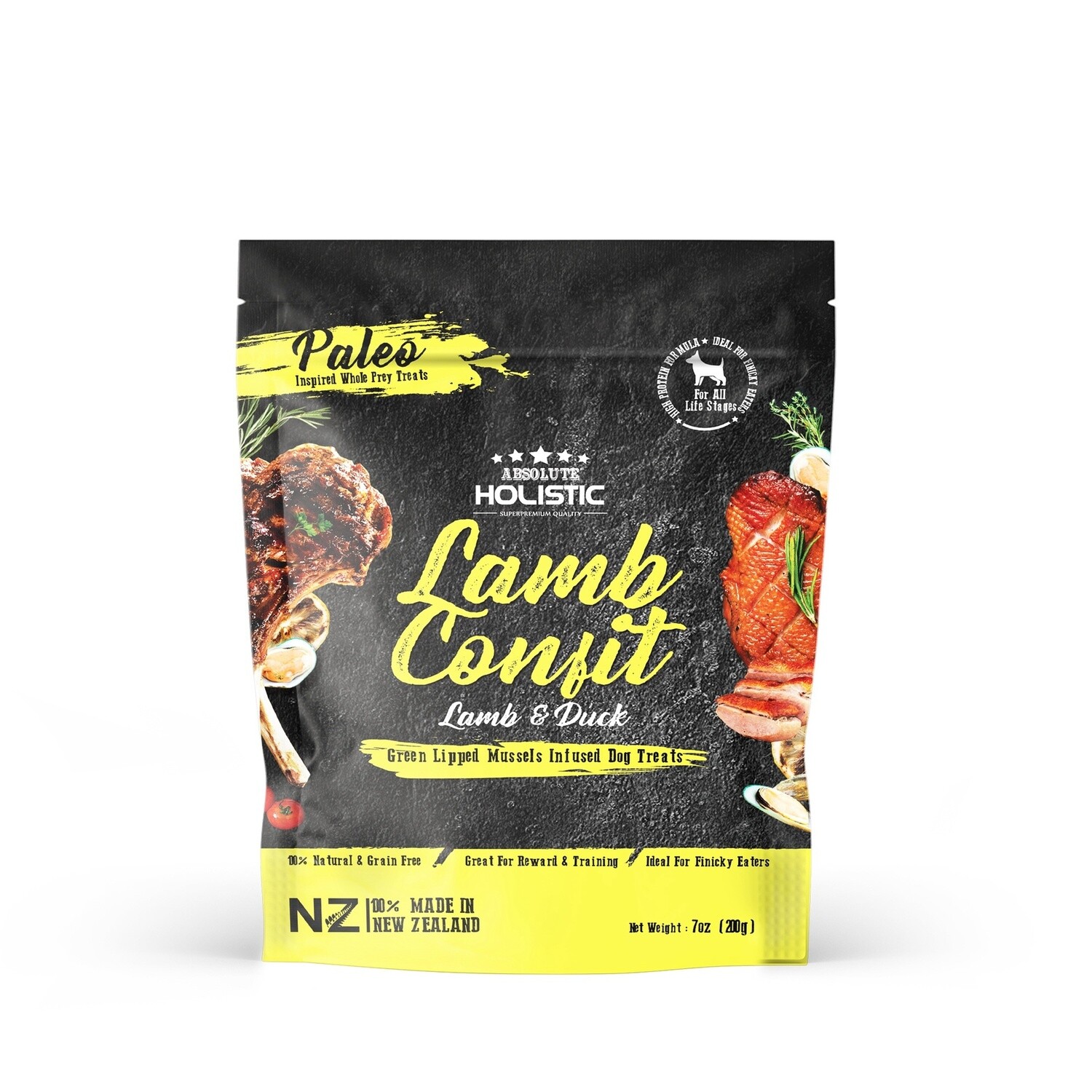 Absolute Holistic Air Dried Treats Lamb &amp; Duck Confit 200gm