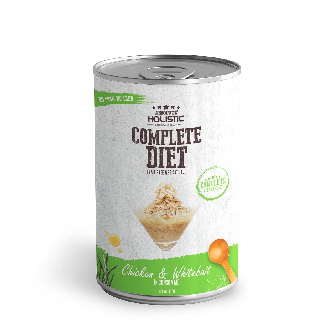 Absolute Holistic Complete Diet Chicken &amp; Whitebait 150gm Ctn of 24