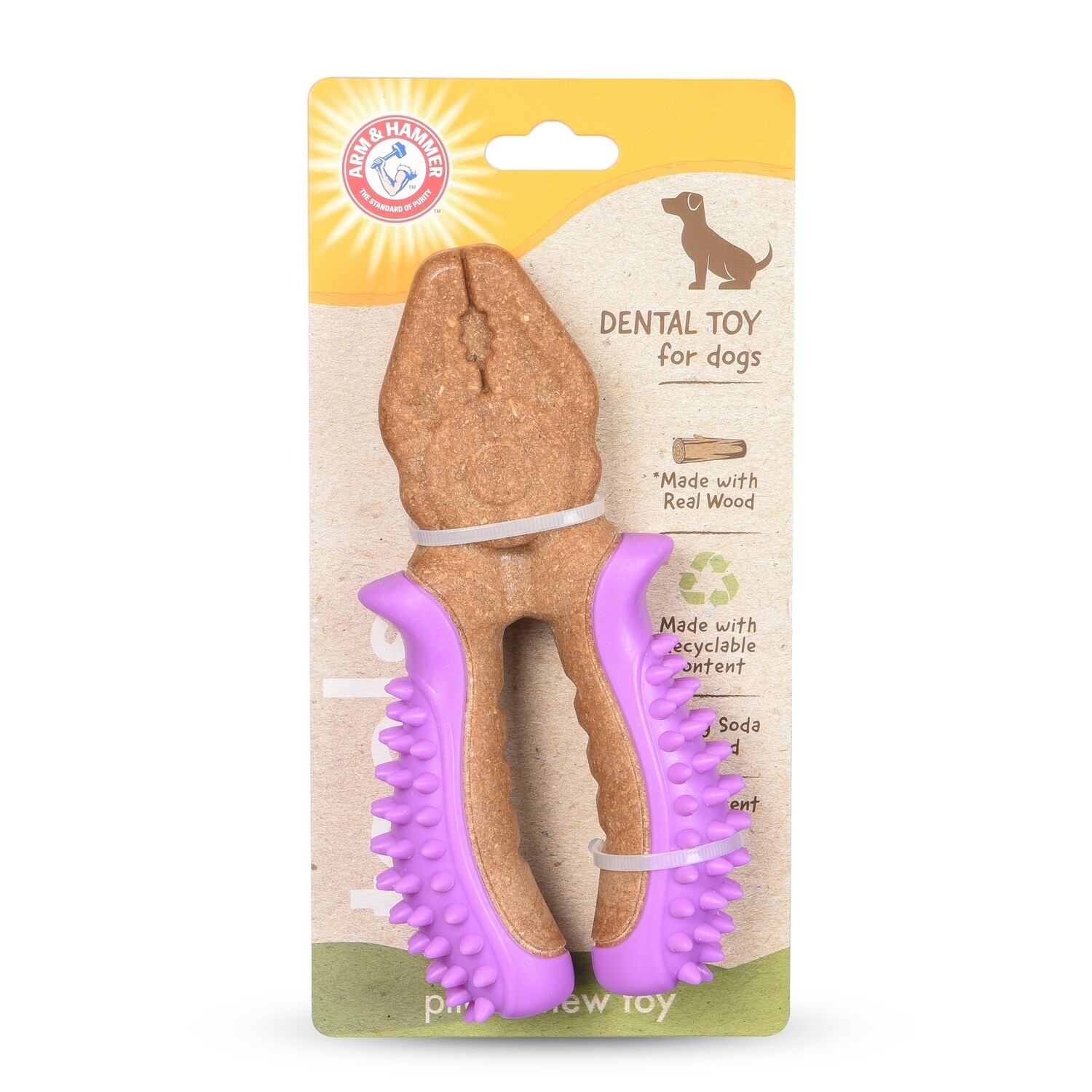 Arm &amp; Hammer Tools Wood Mix Pliers Dog Toy 7&quot;