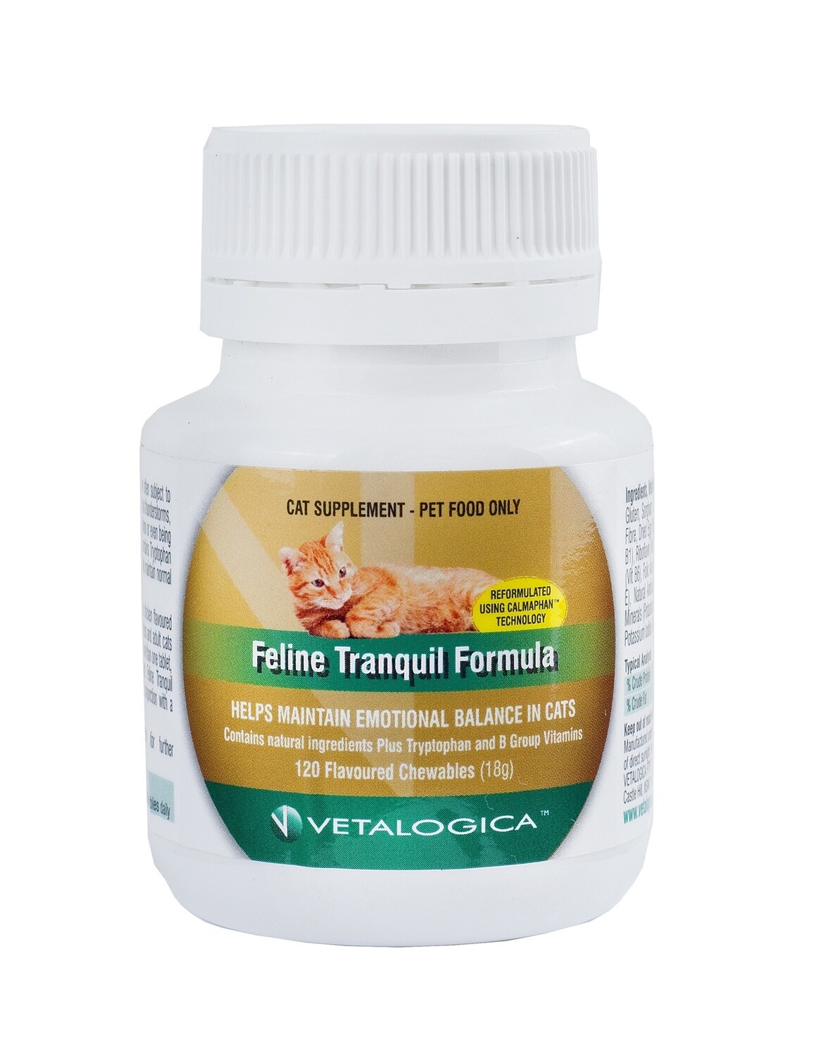 Feline Tranquil Formula for cats 120 Chewable tablets