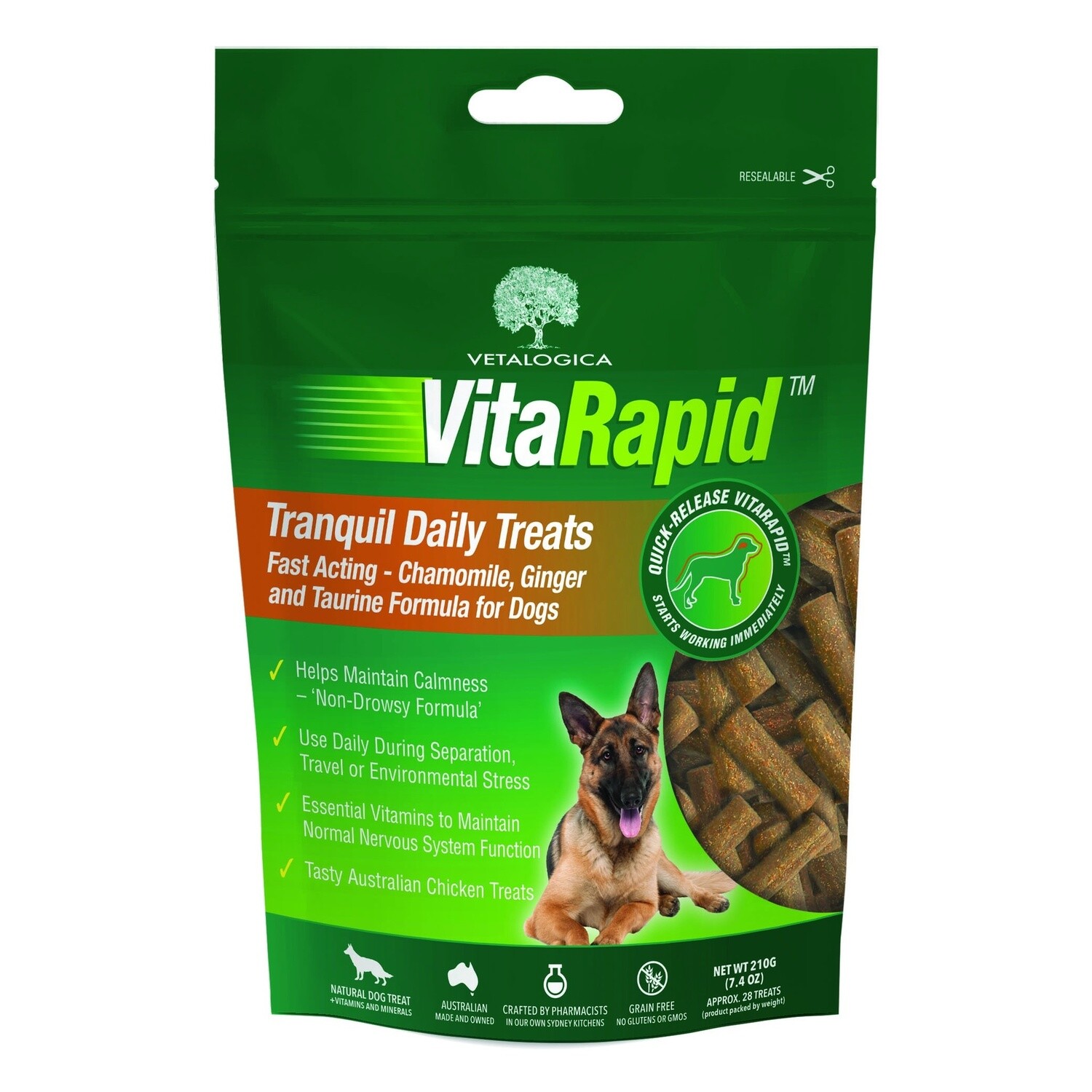 VitaRapid Tranquil Daily Treats For Dogs 210g